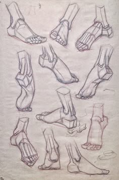 a drawing of feet and ankles with different angles