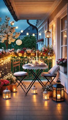 Balcony Simple, Romantic Balcony, Ideas For Balcony, Balcony Wedding, Chic Balcony, Narrow Balcony, Terrace Apartment, Christmas Balcony, Balcony Decorating Ideas