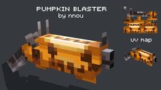 an orange and black animal made out of pixellated paper with text that reads pumpkin blaster by minu