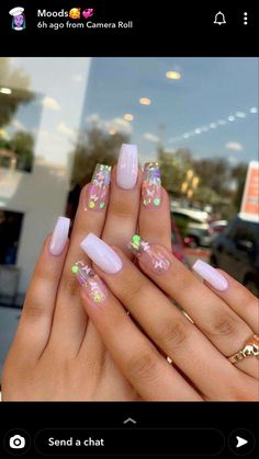 Butterfly Nail Designs, Pink Nail Designs, Summer Acrylic Nails, Nails Pink, Pink Nail, Butterfly Nail, Pink Acrylic Nails, Glitter Nail, Coffin Nails Designs