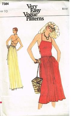 a women's dress pattern with spaghetti straps