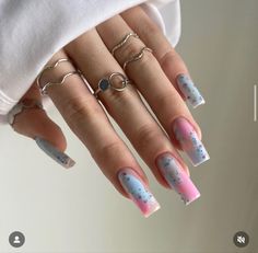 Nails Idea Summer, Summer Nails Long, Long Nails Design, Army Nails, Wave Nails, Beige Nails