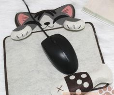 a mouse pad with a cat on it