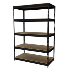 an empty shelving unit with four shelves