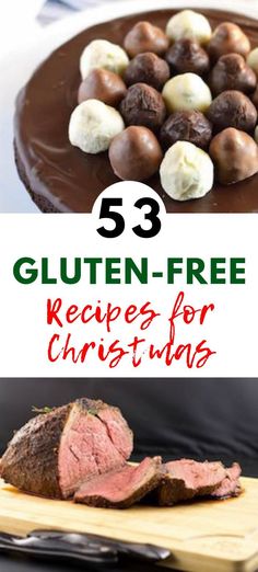 gluten - free recipes for christmas with text overlay