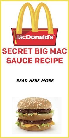 the cover of mcdonald's secret big mac sauce recipe, with an image of a hamburger