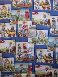 the wallpaper has many pictures of children playing in different positions and colors on it