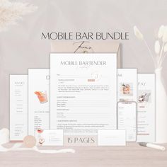 the mobile bar bundle is displayed on a table