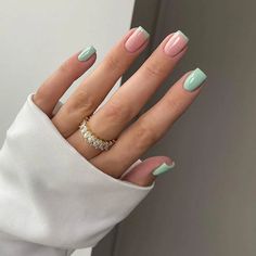 Green Acrylic Nails, Short Square Nails, Simple Gel Nails, Colorful Nails, Casual Nails, Short Square Acrylic Nails, Cute Gel Nails, Acrylic Nails Coffin Short, Short Acrylic Nails Designs