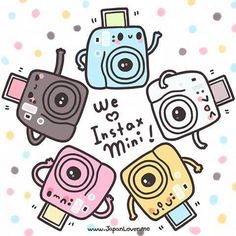 four cameras with the words we are instax mini