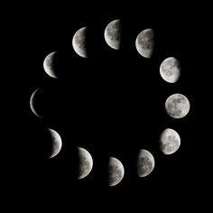 the phases of the moon are arranged in a circle