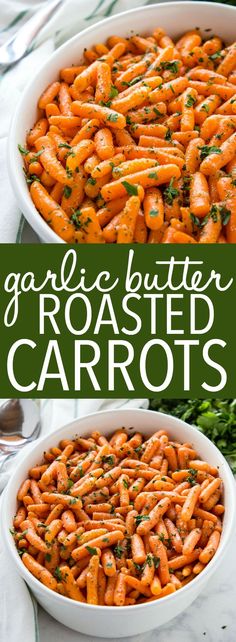 two bowls filled with carrots sitting on top of a table