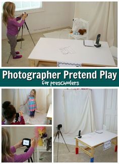 Photography For Preschoolers, Artist Dramatic Play, Photography Dramatic Play, Camera Study Preschool, Play Activity For Preschoolers, Play For Preschoolers, Preschool Photography, Dramatic Play Activities