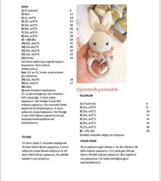 the instructions for crocheted bunny keychain are shown in this manual book