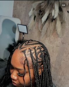 #braids #hairstyle #cornrows #fulanibraids #trendy #trending #try 10 Feedin Braids With Design, Braids With Star Design, Feedin Braids With Design, Conrows Lines And Braids, Blackgirl Hairstyle, Hairstyle Cornrows, Feedin Braids, Women Cornrows, Hair Braid Designs