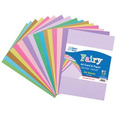 multicolored card and paper sheets with the words fairy written on each one side