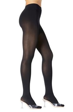 These opaque tights feature a premium handfeel that's smooth to the touch and has lots of stretch for everyday comfort. Polyamide/elastane Machine wash, line dry Imported Sleek Micro-elastic Legwear, Sleek Smoothing Elastane Tights, Compressive Elastane Tights, Sleek Tight Solid Legwear, Smoothing Elastane Tights, Micro-elastic Soft Touch Elastane Tights, Black Smoothing Legwear With Micro-elastic Fit, Sleek Compression Tights In Solid Color, High Stretch Smoothing Black Tights