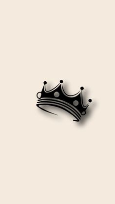 a black and white photo of a crown on a white background with the shadow of it