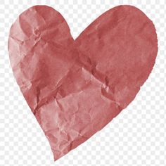 a heart shaped piece of paper on a transparent background