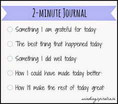 the two minute journal is filled with text