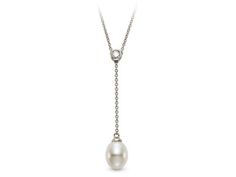 This striking "Y" pendant features a single round brilliant cut diamond weighing 0.10 carats and a freshwater pearl measuring 7.5-8.0 millimeters. It measures 17 inches long. Diamonds Direct, Y Necklace, Round Brilliant Cut Diamond, Brilliant Cut Diamond, Round Brilliant, Womens Jewelry Necklace, Fresh Water, Freshwater Pearls, Jewelry Necklace Pendant