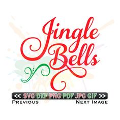 a red and green sign that says, single bells svg dxf png