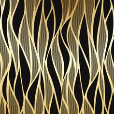 an abstract gold and black background with wavy lines