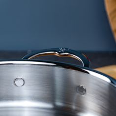 a close up view of a pot on the stove