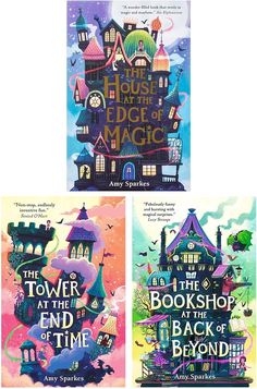 three children's books about the house on the edge of magic and tover at the end of time