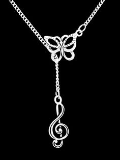 Music Necklace, Music Jewelry, Treble Clef Necklace, Treble Clef Jewelry, Marching Band Jewelry, But Vintage Silver Jewelry For Concerts, Musical Note Jewelry, Treble Clef Jewelry, Treble Clef Necklace, Necklace Music, Music Necklace, Jewelry Butterfly, Sunflower Jewelry, Music Jewelry