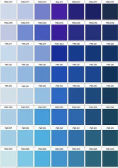 the color chart for different shades of blue