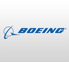 the boeing logo is shown on a white background