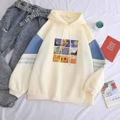 Painting Hoodie, Tokyo Street Fashion, Fashion Goals, Van Gogh Paintings, Pull Sweat, Fashion Weeks, Grunge Style, Nike Outfits, Casual Hoodie