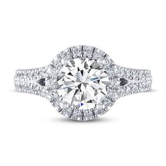 a diamond engagement ring with two rows of diamonds on the band and an oval center stone