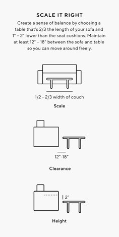 the diagram shows different types of chairs and tables in various sizes, shapes, and colors