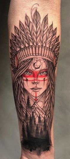 Tattoo Indien, Indian Women Tattoo, Native Indian Tattoos, Indian Girl Tattoos, Tato Maori, Indian Tattoo Design, Bohemian Tattoo, Native American Tattoo, American Indian Tattoos