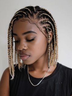 Braided Cornrow Hairstyles Short Hair, Cornrow Short Hair, Cornrows Short Hair, Short Hair Braid Styles, Short Hair Styles Braids, Braiding Ideas, Short Braid, Cornrows Hairstyles