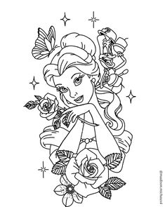 Beauty And The Beast Tattoos, Garter Tattoos, Tattoo Artist Tips, Beauty And The Beast Tattoo, Disney Doodles, Aries Art, Witch Coloring Pages, Pretty Hand Tattoos