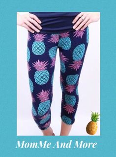 Womens Pineapple Print Summer Capri Leggings | MomMe And More – MomMe and More Usa Business, Outfits Mom, Plus Size Summer Outfits, Halloween Leggings, Casual Tie, Christmas Leggings, Solid Leggings