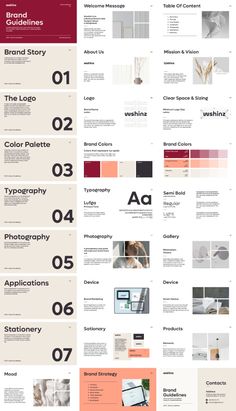 an info sheet with different colors and numbers on it, including the words'brand guidelines '