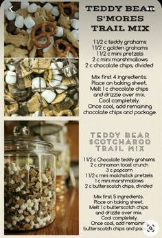 the recipe for teddy bear s'mores trail mix