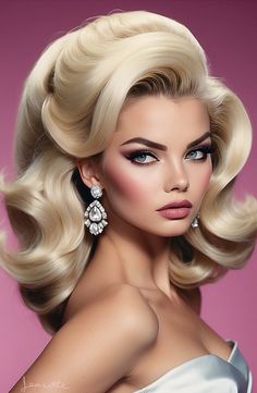 Bouffant Hair Updo, Blonde Goddess, Dior Gown