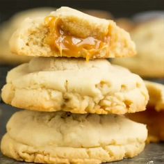 three cookies stacked on top of each other