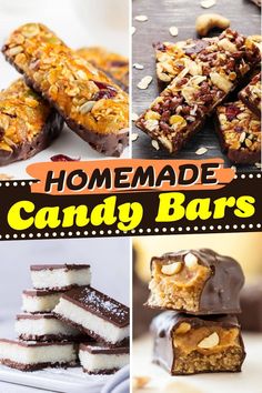 homemade candy bars collage with text overlay