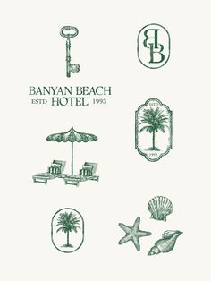 the logo for banana beach hotel, which is located in an old - fashioned style