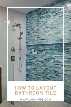 beautiful turquoise glass tile in a modern coastal bathroom learn how to create professional looks for your bathroom in 7 easy steps. Coastal Shower Tile Ideas, Bathroom Tile Combinations, Coastal Bathroom Tile, Master Shower Tile, Bathroom Tiles Combination, Tile Combinations, Coastal Style Home, Layout Bathroom, New Bathroom Designs