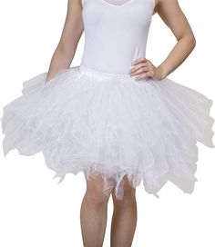 PRICES MAY VARY. Jagged tulle strands design with double satin lining to make this tulle skirt for girls and women completely non see-through Size Choice Made Easy: Please refer to our size charts in images and product description for Girls (ages 8-13 years) and Women Regular Size 2-10 and Plus Sizes 12-18 and 20-26W before placing your order The very elastic waistband ensures a comfortable fit across a wide range of sizes Just a quick tip: While this adult tutu may look all sad and flat right o Tutu For Women, White Petticoat, Tutu Women, Petticoat Skirt, Dance Tutus, White Tutu, Tulle Tutu Skirt, Ballet Tutu, Tulle Tutu