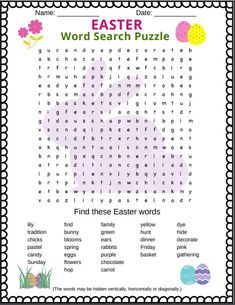 an easter word search puzzle for kids