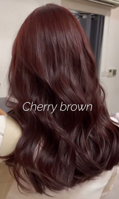 Korean winter hair color: cherry brown Hair Colors That Grow Out Well, Rustic Brown Hair Color, Red Brown Shag Hair, Hair Color That Makes Your Skin Lighter, Popular Korean Hair Color, Cool Tone Red Brown Hair, Medium Brown Red Hair Color, Dark Brown Hair With Auburn Undertones, Hair Color Inspo For Brown Skin