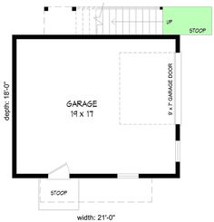 a floor plan for a garage with the measurements